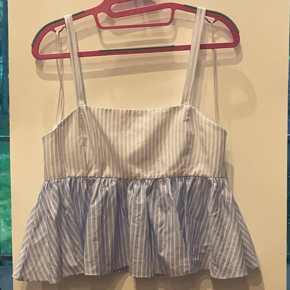Blue and white medium tank top by Zara.